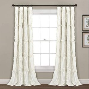 lush decor avon window curtain ivory panel for living, dining room, bedroom (single), 54″w x 84″l, ivory