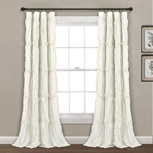 Lush Decor Avon Window Curtain Ivory Panel for Living, Dining Room, Bedroom (Single), 54"W x 84"L, Ivory