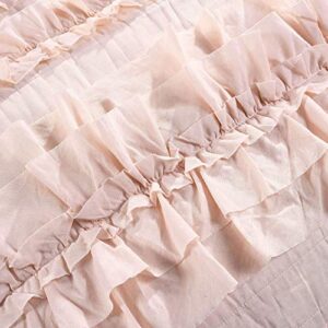 Lush Décor Belle 3 Piece Ruffled Quilt - Pink Blush - Full/Queen Quilt Set