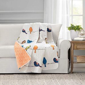 lush decor rowley birds throw blanket, 50″ x 60″, multi