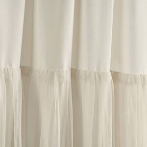 Lush Decor Tulle Skirt Solid Window Curtain Panel Pair, 84" L x 40" W, Neutral