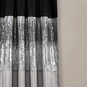 Lush Decor Night Sky Window Curtain Panel for Living, Bedroom, Dining Room (Single Curtain), 42"W x 84"L, Silver & Black