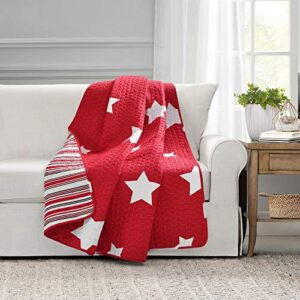 lush decor, red star throw blanket, 50″ x 60″