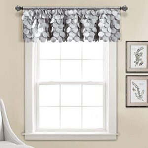 lush decor lush décor, light gray gigi valance textured window kitchen curtain (single), 14” x 70