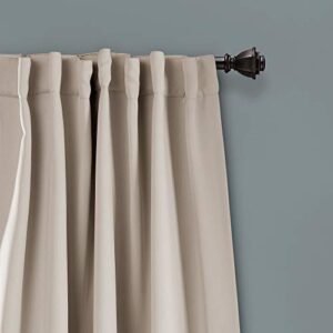 Lush Decor Insulated Back Tab Blackout Window Curtain Panel Pair, 84" L x 52" W, Wheat