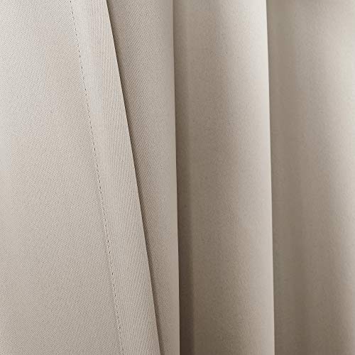 Lush Decor Insulated Back Tab Blackout Window Curtain Panel Pair, 84" L x 52" W, Wheat