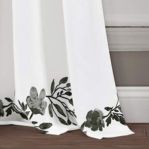 Lush Decor Tanisha Curtains Room Darkening Floral Vine Print Design Window Panel Set (Pair), 52" W x 84" L, Yellow & Gray