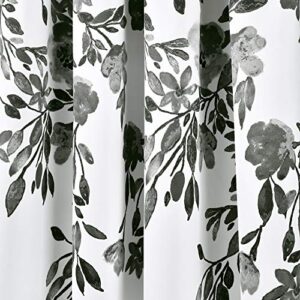 Lush Decor Tanisha Curtains Room Darkening Floral Vine Print Design Window Panel Set (Pair), 52" W x 84" L, Yellow & Gray