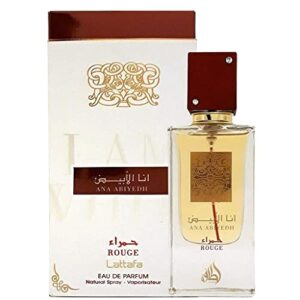 lattafa perfumes ana abiyedh rouge unisex edp – eau de parfum 60ml(2 oz) i saffron, bitter almonds scents i