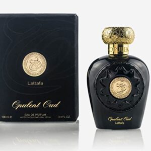 Lattafa Opulent Oud for Unisex Eau de Parfum Spray, 3.4 Ounce