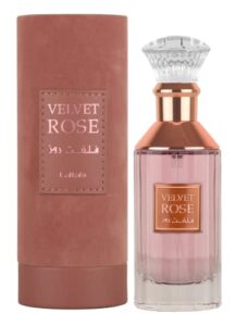 lattafa perfumes velvet rose for unisex eau de parfum spray, 3.4 ounce