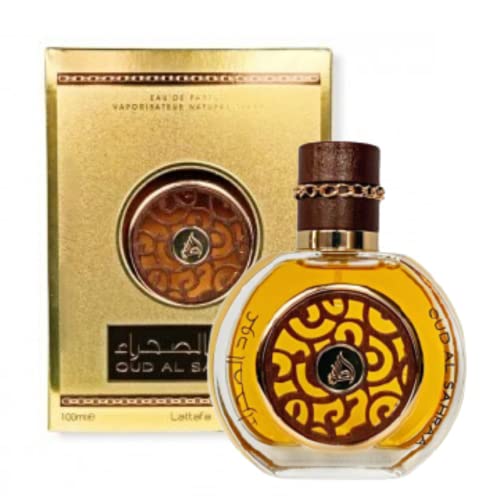 Lattafa Perfumes Oud Al Sahraa Unisex (For Men and Women) EDP - 100ML (3.4 oz) I Amber fragrance for women and men I Scent is Smoky- Spicy I Beautiful Bottle I Great Gift for anyone I