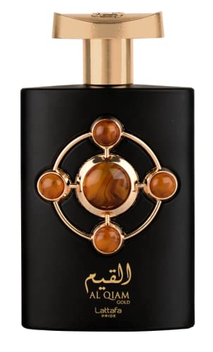 Al Qiam Gold By Lattafa Pride Eau De Parfum 100ml(3.4 Oz) | Saffron, Raspberry, Patchouli, Leather, Amber, Oud, Guaiac, Wood, Vetiver, Benzoin | By Lattafa Perfumes