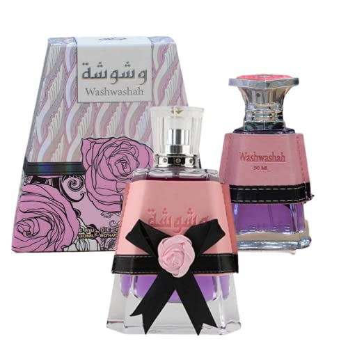 Washwashah for Women EDP - Eau De Parfum | Arabian Perfumery | Oriental Fruity-Floral Fragrance with Pink Pepper, Tuberose, Neroli, & Kashmir Wood | Everyday Essential | by Lattafa (Washwashah - 30 ML)