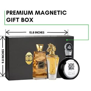 Lattafa Perfumes Fakhar Men, Maahir & Oud Mood Elixir EDP-100ml(3.4 oz) with Magnetic Gift Box Perfect for Gifting