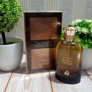 Iconic Oudh EDP (Eau de Parfum) - 100ML (3.4oz) I Delicate Oud (Agarwood) I Delicate, sweet and extraordinary I Rich woodsy notes joined with Summer Turkish roses I go-to scent for uncommon events I by Lattafa Perfumes