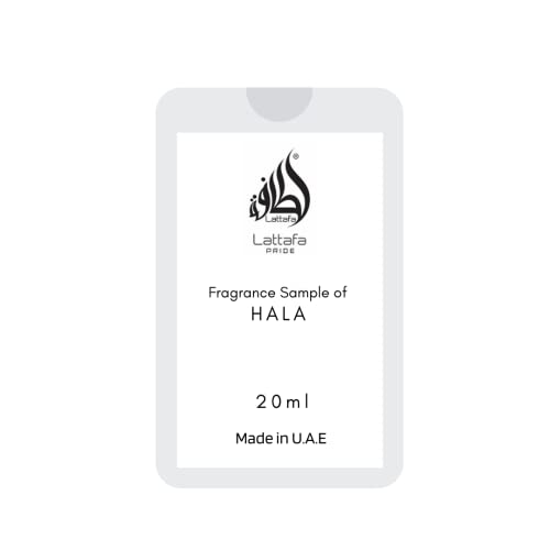 Hala Tester EDP - Unisex 20ml(0.7 oz) | Pear, Cassis, Tuberose, Jasmine, Cashmeran, Sandalwood | Nutmeg, Pepper, Cedarwood, Amber, Incense, Labdanum | By Lattafa Perfumes