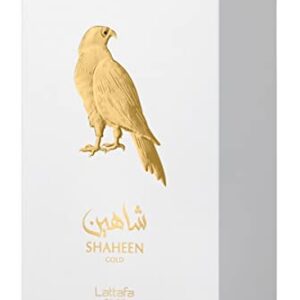 Lattafa Perfumes Shaheen Gold By Lattafa Pride Edp - Eau De Parfum 100ml(3.4 Oz) | Pineapple, Grapefruit, Lavender, Fig, Tonka, Vanilla, Patchouli