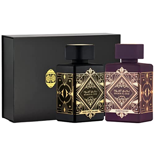 Lattafa Perfumes Bade'e Al Oud for Glory & Amethyst EDP - Eau de Parfum 100ml(3.4oz) | Saffron, Lavender, Nutmeg, Musk, Patchouli, Rose, Jasmine & Bergamot