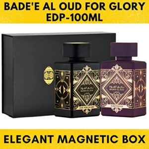 Lattafa Perfumes Bade'e Al Oud for Glory & Amethyst EDP - Eau de Parfum 100ml(3.4oz) | Saffron, Lavender, Nutmeg, Musk, Patchouli, Rose, Jasmine & Bergamot