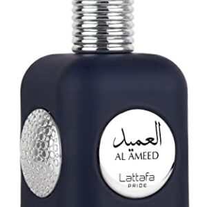 Lattafa Al Ameed Silver Eau De Parfum Spray for Unisex, 3.4 Ounce