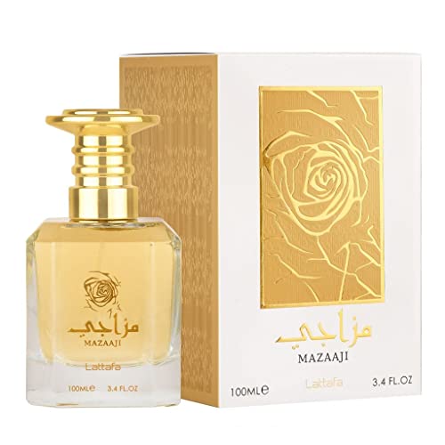 Lattafa Perfumes Mazaaji for Women EDP - 100ML (3.4 oz) I Bright, shimmering white floral fragrance I Soft, feminine fragrance with white musk and floral notes I Suitable for Everyday Wear I