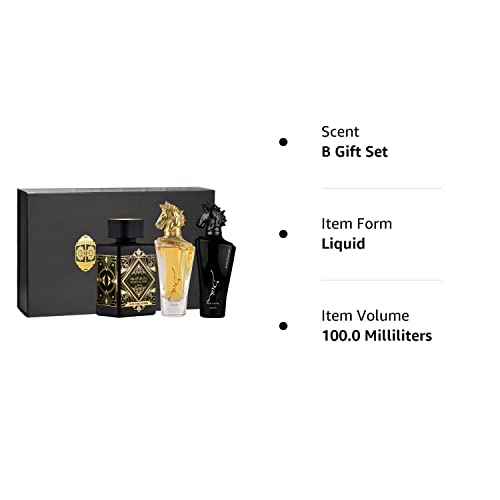 Lattafa Perfumes Maahir, Maahir Black Edition & Bade'e Al Oud for Glory EDP-100ml(3.4 oz) with Magnetic Gift Box Perfect for Gifting