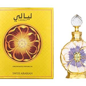 Swiss Arabian Layali - Luxury Products From Dubai - Long Lasting And Addictive Personal Perfume Oil Fragrance - A Seductive, Signature Aroma - The Luxurious Scent Of Arabia - 0.5 Oz