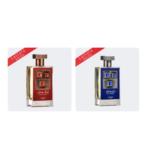 Royal Sapphire & Blue Sapphire Testers Unisex EDP - 20ml | Mandarin, Lemon, Saffron Jasmine, Rose Musk, Vanilla, Ambergris | Apple, Mint, Lemon Geranium, Clarysage, Marine Patchouli, Cedarwood | by Lattafa Perfumes