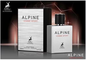 alhambra alpine homme sport eau de parfum 100ml | luxury long lasting fragrance | premium imported fragrance scent for men and women | perfume gift set | all occasion (pack of 1)