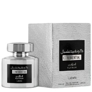 confidential platinum edp – eau de parfum 100ml (3.4 oz) | long-lasting spray i platinum bottle i oudy, musky scents i by lattafa