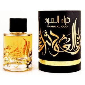 thara al oud edp – eau de perfume 100ml(3.4 oz) | amber wood, vanilla, cardamom, oud wood, incense, leather & sandalwood | by lattafa