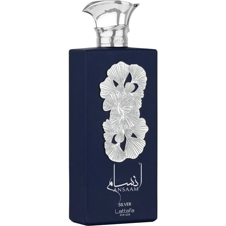 Lattafa Ansaam Silver Eau De Parfum Spray for Unisex, 3.4 Ounce