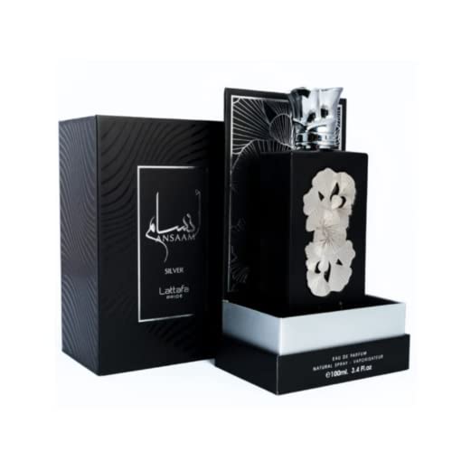 Lattafa Ansaam Silver Eau De Parfum Spray for Unisex, 3.4 Ounce