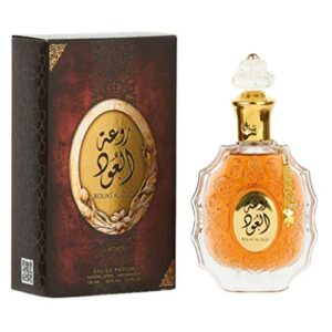 rouat al oud edp – eau de parfum 100ml (3.4oz) | enchanting & bold | unique blend of notes includes cardamom, tamarind, oud, vetiver, & bergamot | everyday essential | by lattafa