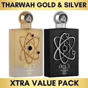 Tharwah Gold & Silver EDP - Eau De Parfum Unisex 100ml(3.4 oz) | Mint, Bergamot Clary Sage, Lavender Cedarwood, Musk, Vetiver, Jasmine | by Lattafa Perfumes