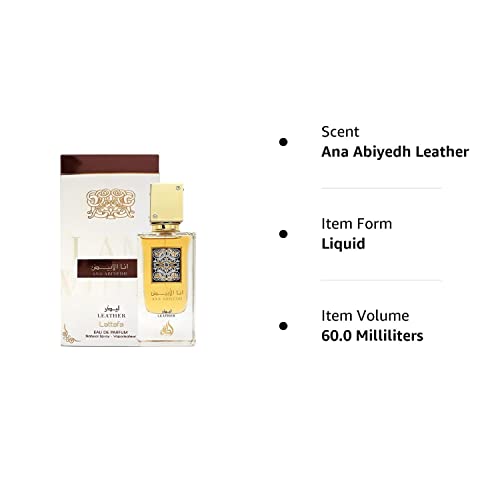 Ana Abiyedh EDP - 60ml unisex I Oriental with a Classic Combination of Oudh, Roses & Vanilla I Energizing Oud Fragrance I Vanilla, Jasmine, White Musk, Ambergris & Saffron I by Lattafa Perfumes (Ana Abiyedh Leather)