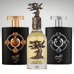 Al Qiam Gold, Al Qiam Silver & Eternal Oud Edp - Eau De Parfum Unisex 100ml(3.4 Oz) | Grapefruit, Plum, Orchid, Heliotrope, Vanilla, Amber, Oud, Benzoin, Tonka Bean, Labdanum | By Lattafa Perfumes