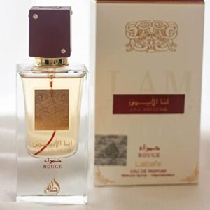 lattafa perfume (ana abiyedh rouge for unisex eau de parfum, 2 oz)
