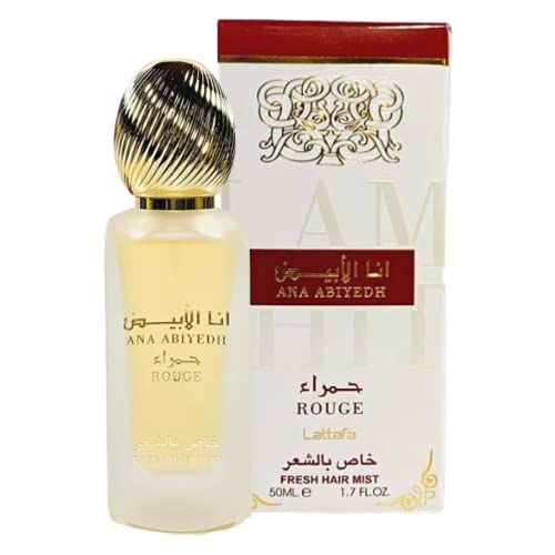 Lattafa Perfumes Ana Abiyedh Rouge Fresh Hair Mist 50ml(1.7 oz) | Floral, Fruity, Musk and Woody