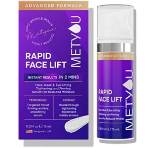 rapid face lift, anti-aging rapid wrinkle reduction for face with peptides, 60 seconds reduces crow’s feet, dark circles, under eye bags, wrinkles instantly for women & men eye neck face 0.51oz(15g)