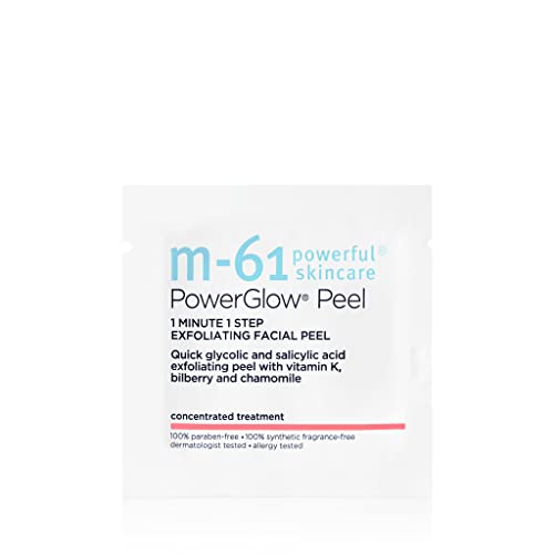 M-61 PowerGlow® Peel- 30 Treatments- 1-minute, 1-step exfoliating glow peel with glycolic, vitamin K & chamomile