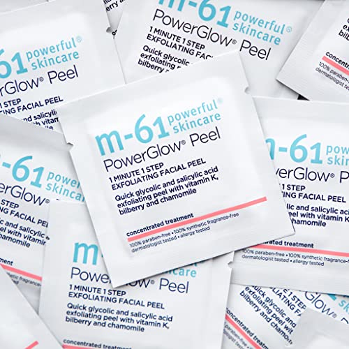 M-61 PowerGlow® Peel- 30 Treatments- 1-minute, 1-step exfoliating glow peel with glycolic, vitamin K & chamomile