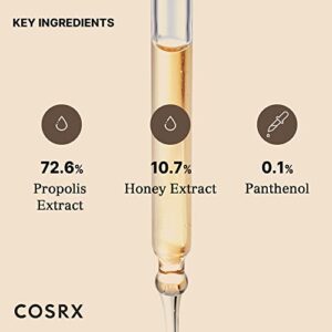 COSRX Propolis Ampoule, Glow Boosting Serum for Face with 73.5% Propolis Extract, 1.01 fl.oz / 30ml, Hydrating Essence for Sentsitive Skin, Fine Lines, Uneven Skintone, Not Tested on Animals, No Parabens, No Sulfates, No Phthalates, Korean Skincare