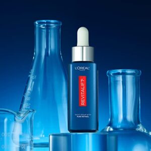 L'Oreal Paris Revitalift 0.3% Pure Retinol Night Serum, to Visibly Reduce Wrinkles, Even Deep Ones, Fragrance Free 1 oz + Moisturizer Sample