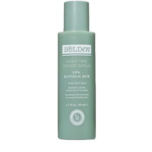 bolden glycolic acid serum | a nighttime repair serum with 10% glycolic acid | fades dark spots & discolorations to reveal clear & healthy skin | (1.7 fl oz)