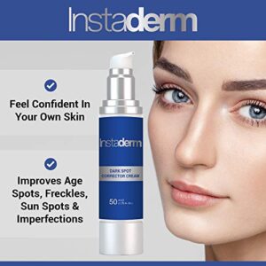 Dark Spot Corrector Cream- Naturally Fades Dark Spots, Sun Spots, Age Spots, Acne Blemish Scars, Brown Spots & Freckles for Face & Body Eraser Treatment. Brighter Lighter Skin Tone for Daily Use Including Hyaluronic Acid for Hydrated Perfecting Skin.