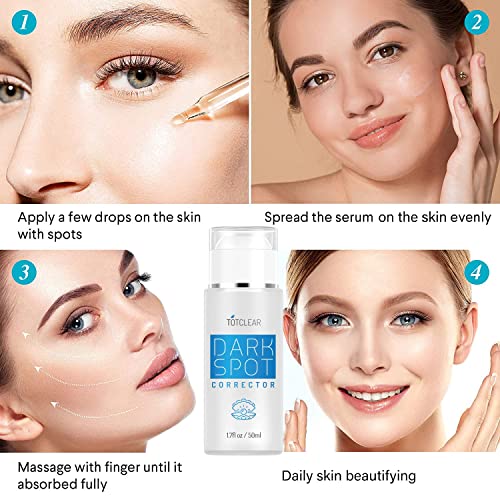 TOTCLEAR Dark Spot Remover For face and Body, Dark Spot Corrector Serums for Skin Care, Advanced Formula with Effective and Safe Ingredients for All Skin Types 1.7fl oz (Clear)