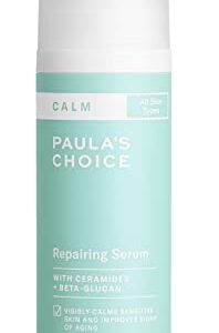 Paula’s Choice CALM Repairing Serum for Sensitive Skin, Calms + Soothes Redness, Lightweight Hydration with Hyaluronic Acid for All Skin Types, 1 Fl Oz