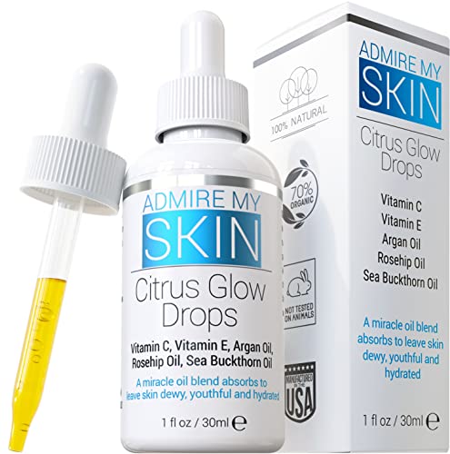 Admire My Skin Vitamin C Oil for Face Gua Sha Massage - Organic Facial Oil for Glowing Skin with Vitamin E Oil + Argan Oil + Rosehip Oils - This Oil for Face Provides You With A Dewy, Youthful Glow